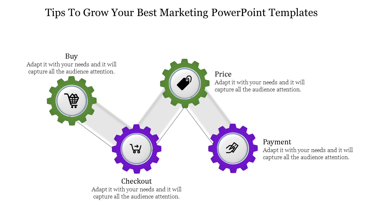 Free - Best Marketing PowerPoint Templates -Zigzag Model Diagram	